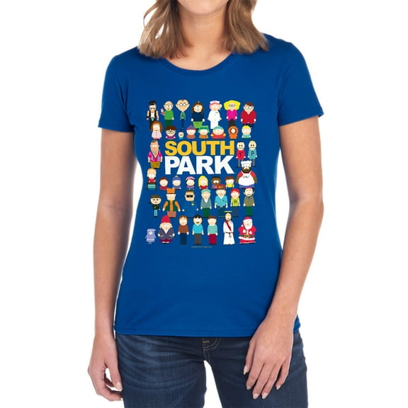 South Park Full Cast Women's T Shirt,Royal, Small