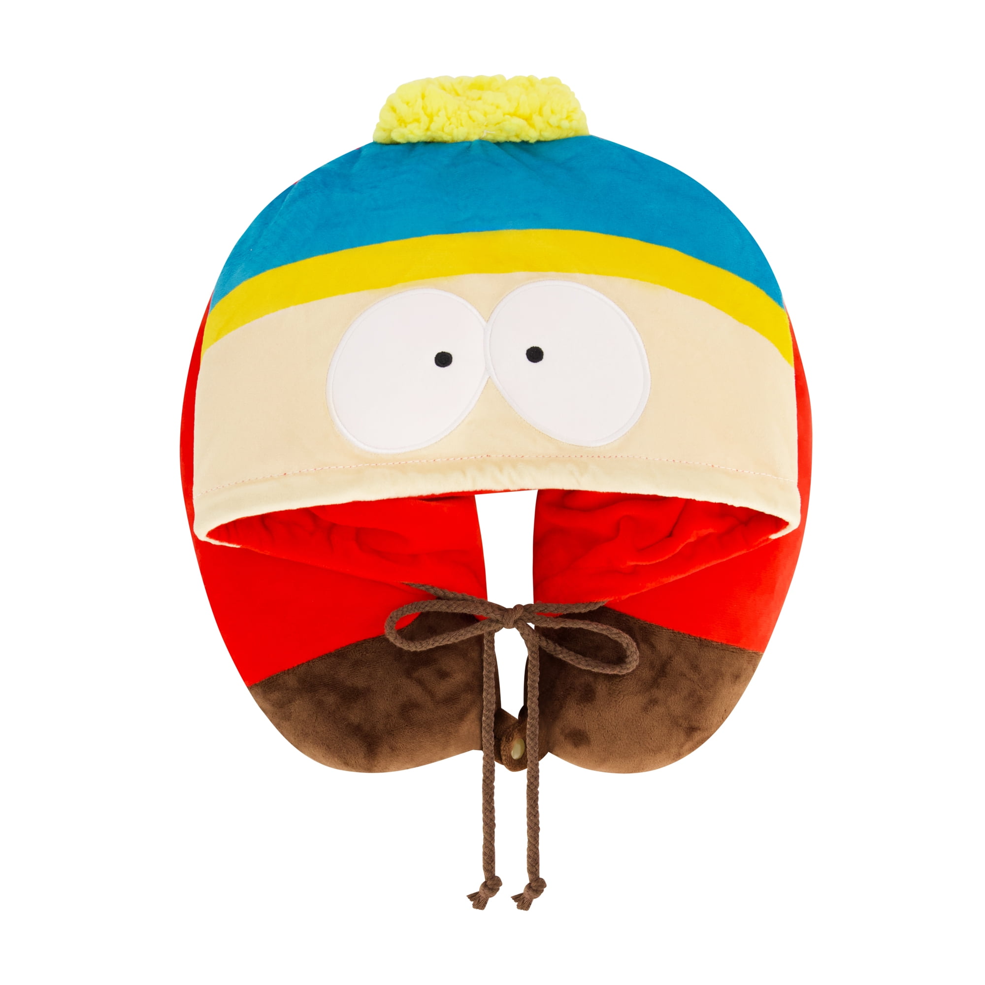 South Park Hooded Neck Pillow, Eric Cartman Memory Foam Travel Accessories for Airplane, Car, and Office, Comfortable and Breathable, Red