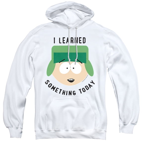 South Park I Learned Something Today Unisex Adult Pull-Over Hoodie,White, Medium