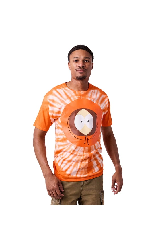 South Park Kenny McCormick Men's Orange Tie Dye Short Sleeve Tee - Medium