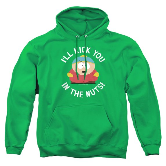South Park Kick You In The Nuts Unisex Adult Pull-Over Hoodie,Kelly Green, 2X-Large