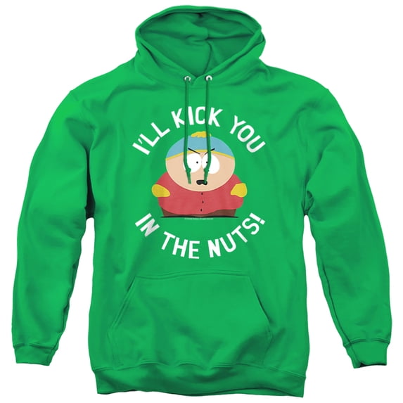 South Park Kick You In The Nuts Unisex Adult Pull-Over Hoodie,Kelly Green, X-Large