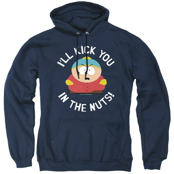 South Park Kick You In The Nuts Unisex Adult Pull-Over Hoodie,Navy, Medium