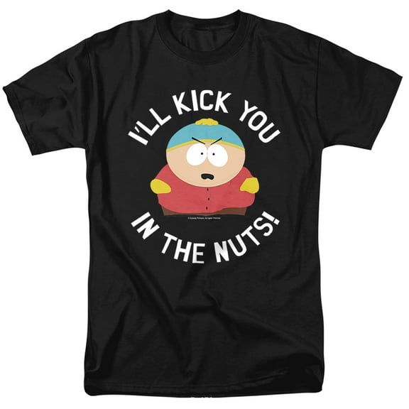 South Park Kick You in The Nuts Unisex Adult T-Shirt, Black, Large