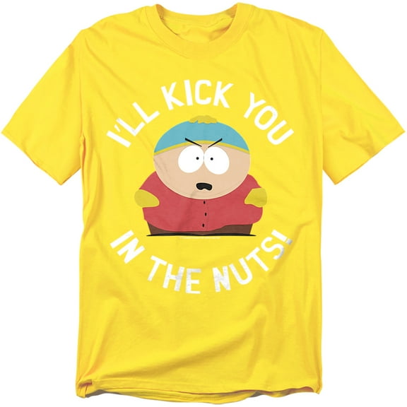 South Park Kick You in The Nuts Unisex Adult T-Shirt, Yellow, 5X-Large