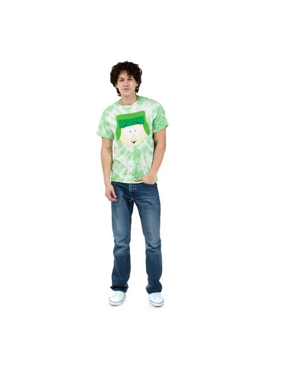 South Park Kyle Adult Green Spiral Tie Dye Short Sleeve Tee - XL