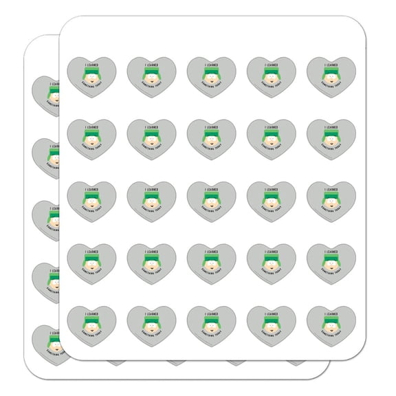 South Park Kyle I Learned Something Today Heart Shaped Planner Calendar Scrapbook Craft Stickers