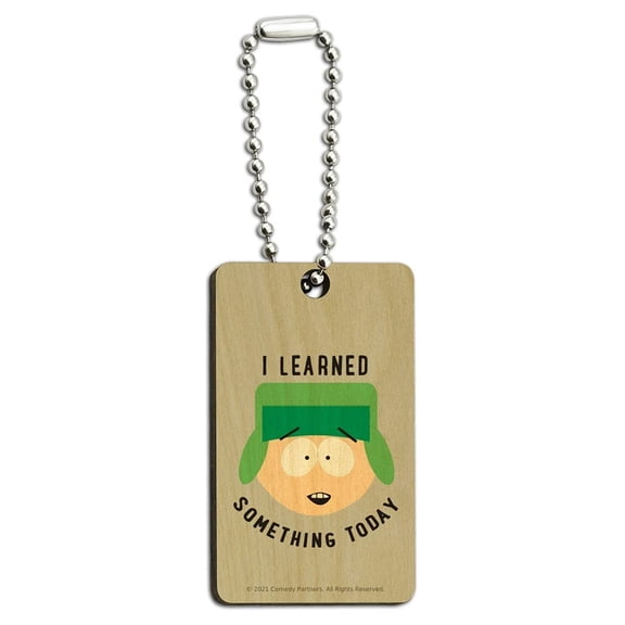 South Park Kyle I Learned Something Today Wood Wooden Rectangle Keychain Key Ring