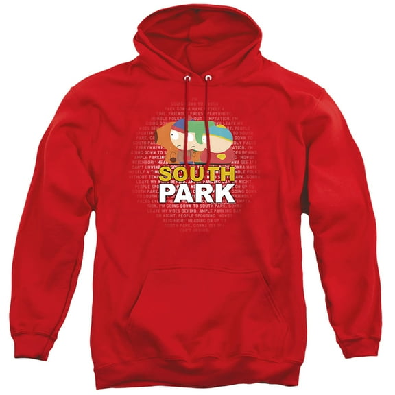 South Park Lyrics Unisex Adult Pull-Over Hoodie,Red, X-Large