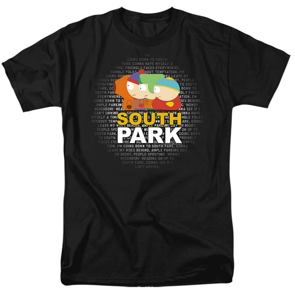 South Park Lyrics Unisex Adult T-Shirt, Red, Large