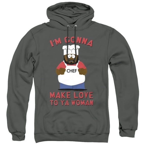 South Park Make Love Unisex Adult Pull-Over Hoodie,Charcoal, X-Large