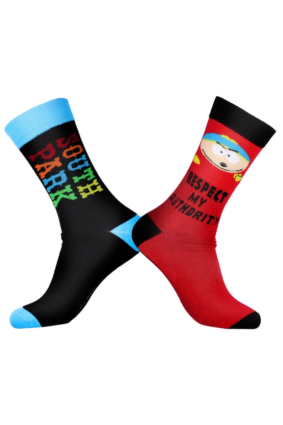 South Park Men's Cartman Respect My Authority Adult 2 Pair Crew Socks