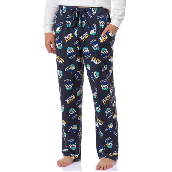 South Park Men's Cartman You Will Respect My Authority Tossed Print Sleep Pajama Pants For Adults