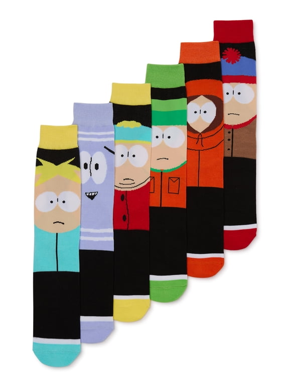 Mens Character Crew Socks, 6-Pack, Sizes 8-12