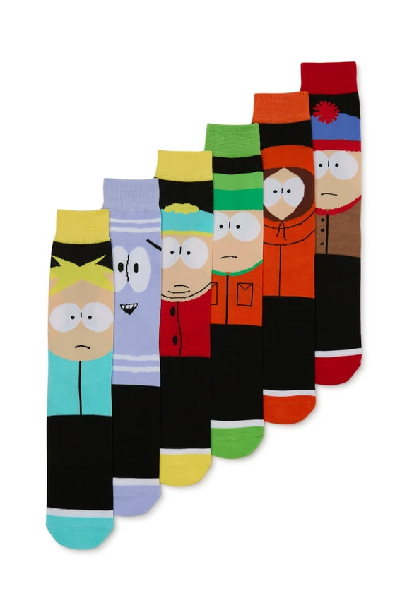 Mens Character Crew Socks, 6-Pack, Sizes 8-12
