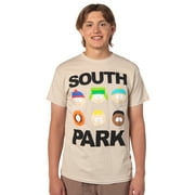 South Park Mens Character Faces Montage Graphic Print Adult T-Shirt