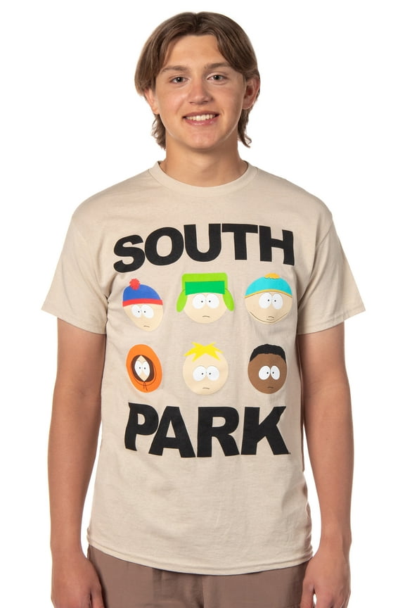South Park Men's Character Faces Montage Graphic Print Adult T-Shirt
