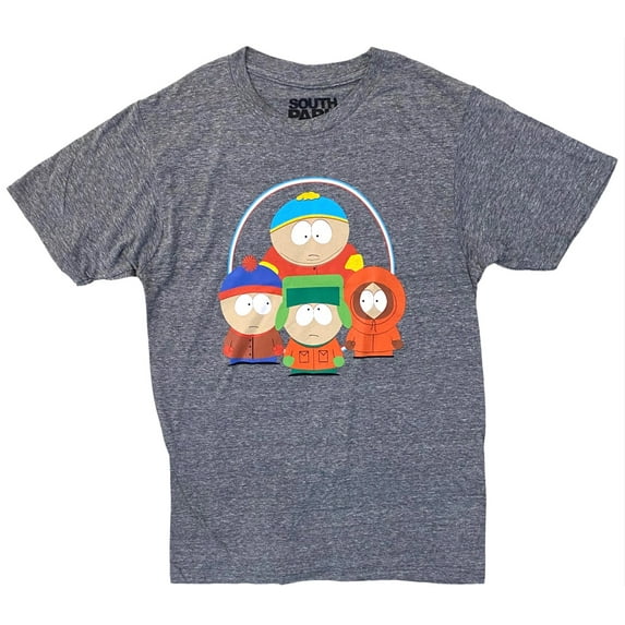 South Park Men's Officially Licensed Animated TV Comedy Graphic Print Tee T-Shirt (Large, Heather Grey (Character Group))