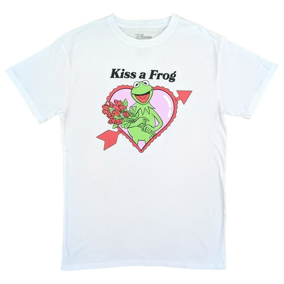 Disney The Muppets Mens White Kermit Valentines Day Short Sleeve T-Shirt Small