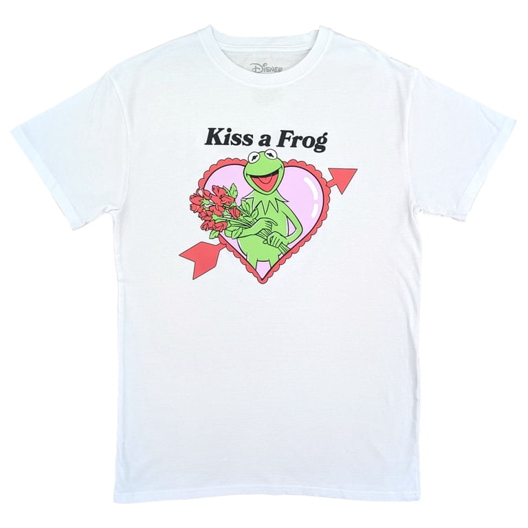 Disney The Muppets Mens White Kermit Valentines Day Short Sleeve T 