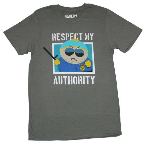 South Park Mens T-Shirt - Cartman Respect My Authority! (Large)