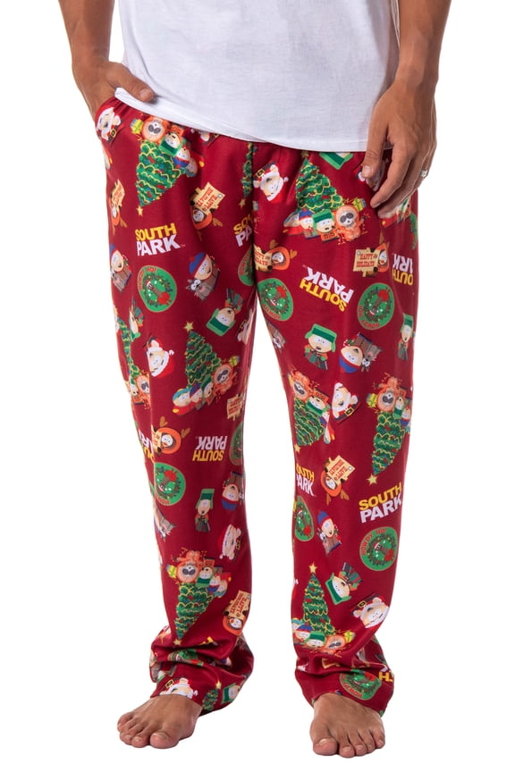 South Park Adult Pajama Pants TV Show Stan Kyle Cartman Kenny Christmas Holiday Lounge Sleepwear For Men Women