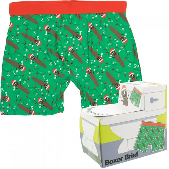 South Park Mr. Hanky Santa Hat Men's Boxer Briefs in Toilet Box-Large (36-38)