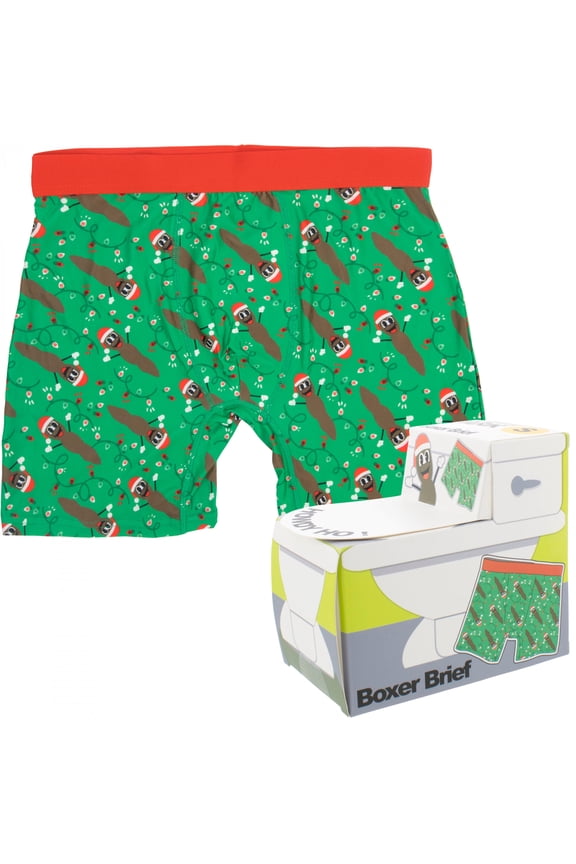 Mr. Hanky Santa Hat Men's Boxer Briefs in Toilet Box-Small (28-30)