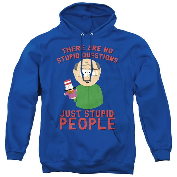 South Park No Stupid Questions Unisex Adult Pull-Over Hoodie,Royal, X-Large