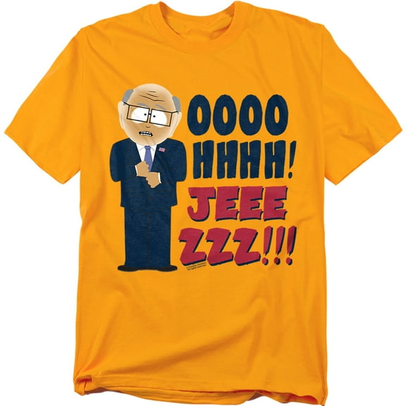South Park Oh Jeez Unisex Adult T-Shirt, Gold, Medium