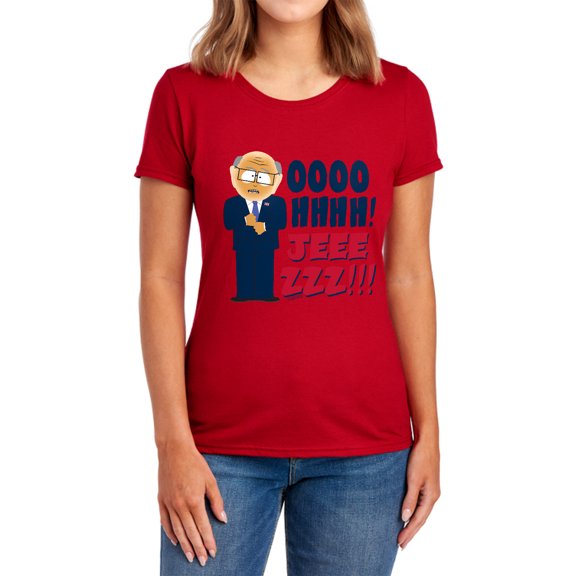 South Park Oh Jeez Women's T Shirt,Red, Small