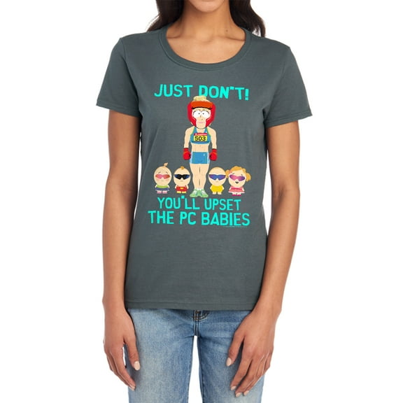 South Park PC Babies Women's T Shirt,Charcoal, Medium