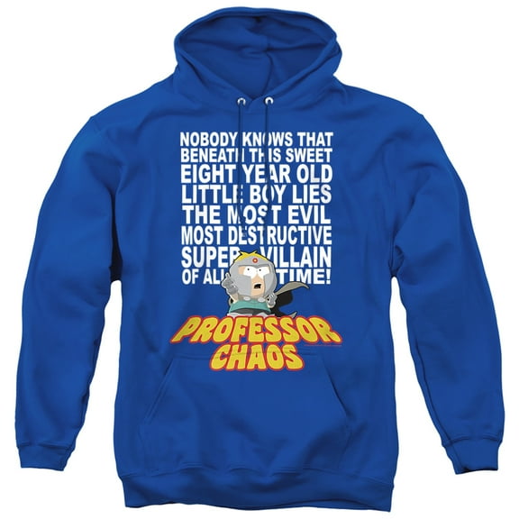 South Park Professor Chaos Unisex Adult Pull-Over Hoodie,Royal, Small