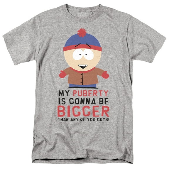 South Park Puberty Unisex Adult T-Shirt, Athletic Heather, Medium