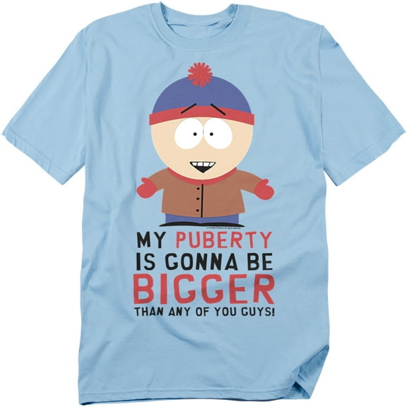 South Park Puberty Unisex Adult T-Shirt, Light Blue, Large