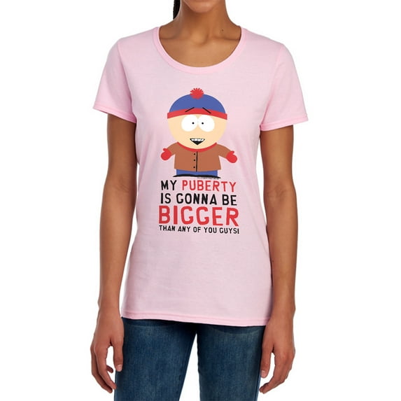South Park Puberty Women's T Shirt,Pink, Medium