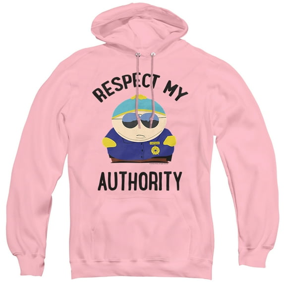 South Park Respect Unisex Adult Pull-Over Hoodie,Pink, X-Large