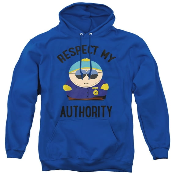 South Park Respect Unisex Adult Pull-Over Hoodie,Royal, Large