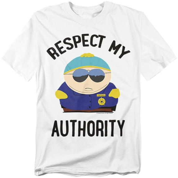 South Park Respect Unisex Adult T-Shirt, White, 2X-Large