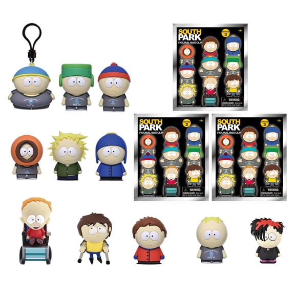 South Park Series 3 Blind Bag 3D Foam Bag Clips | 3 Random