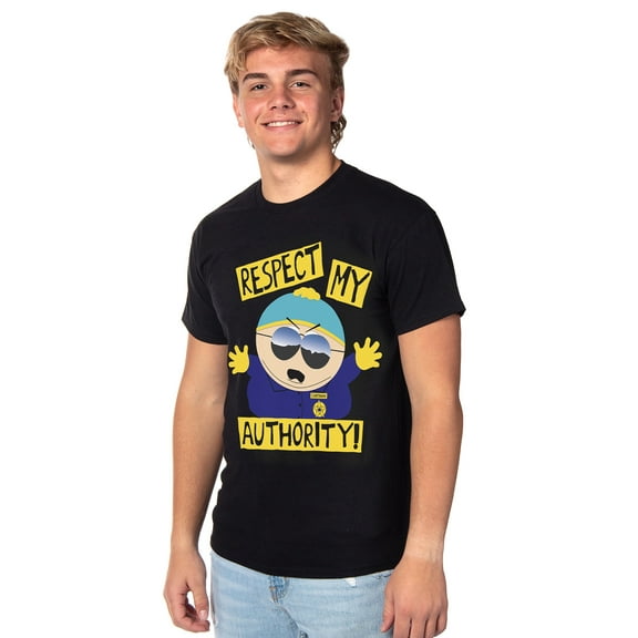 South Park Shirt Men's Eric Cartman Respect My Authority Adult Short Sleeve Graphic Tee For Men And Women