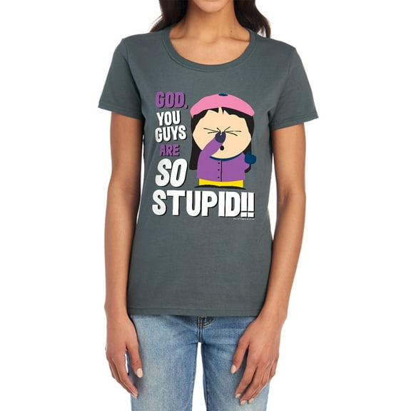 South Park So Stupid Women's T Shirt,Charcoal, Large