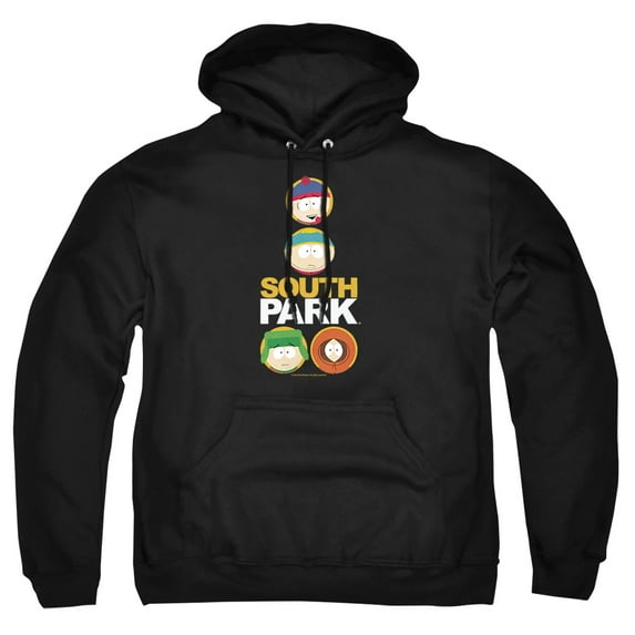 South Park Solid Circles Unisex Adult Pull-Over Hoodie,Black, 3X-Large