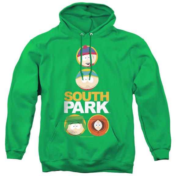 South Park Solid Circles Unisex Adult Pull-Over Hoodie,Kelly Green, Medium