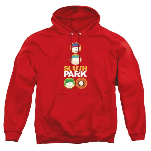 South Park Solid Circles Unisex Adult Pull-Over Hoodie,Red, 2X-Large
