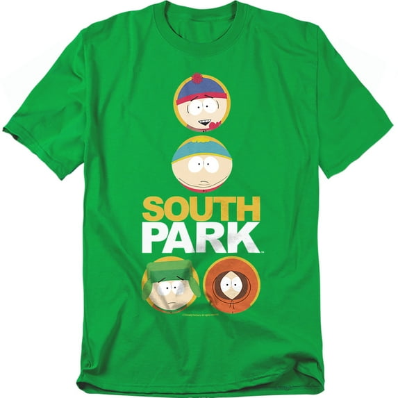 South Park Solid Circles Unisex Adult T-Shirt, Kelly Green, Small