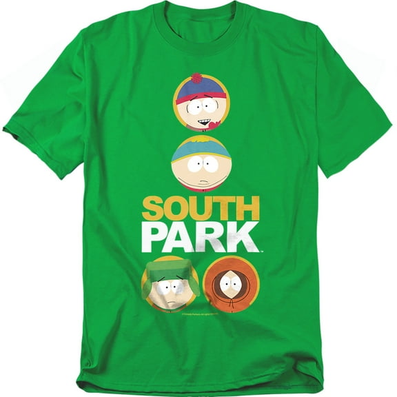 South Park Solid Circles Unisex Adult T-Shirt, Kelly Green, Small