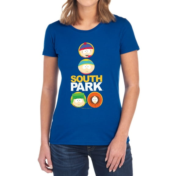 South Park Solid Circles Women's T Shirt,Royal, Small