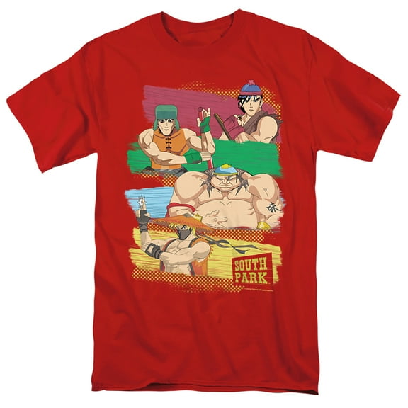 South Park South Park Anime Unisex Adult T-Shirt, Red, X-Large