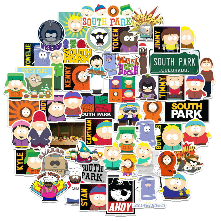 Officially Licensed South Park Kenny 50ct Vinyl Large Deluxe Stickers  Variety Pack - Laptop, Water Bottle, Scrapbooking, Tablet, Indoor/Outdoor -  Set